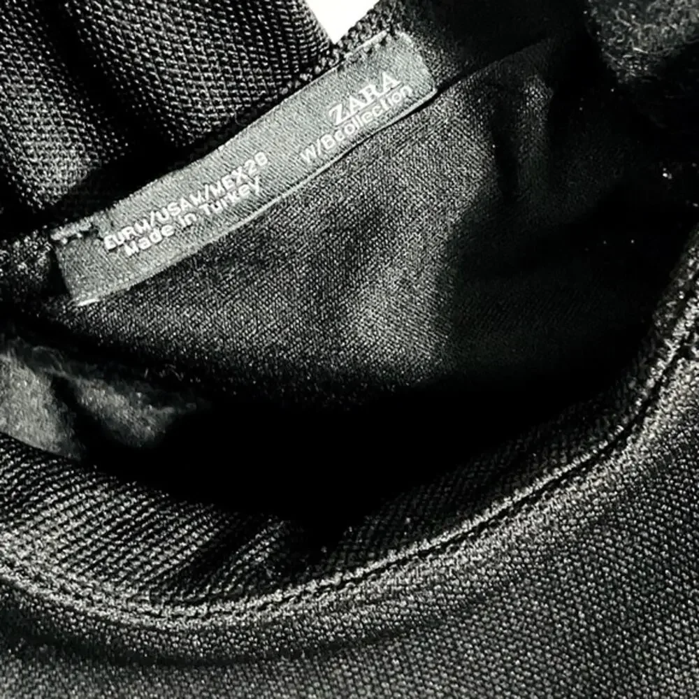 Zara Asymmetrical Black Mini Dress Size M - Picture 3 of 3